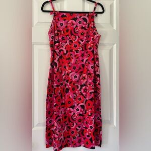Sundress, bold pink and red pattern